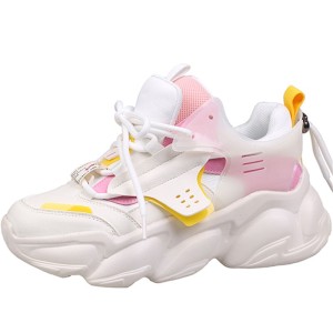 Dropshipping Custom Logo Women's Chunky Sneakers 2022 Spring Women Breathable Vulcanize Woman Female Trainers Platform Shoes