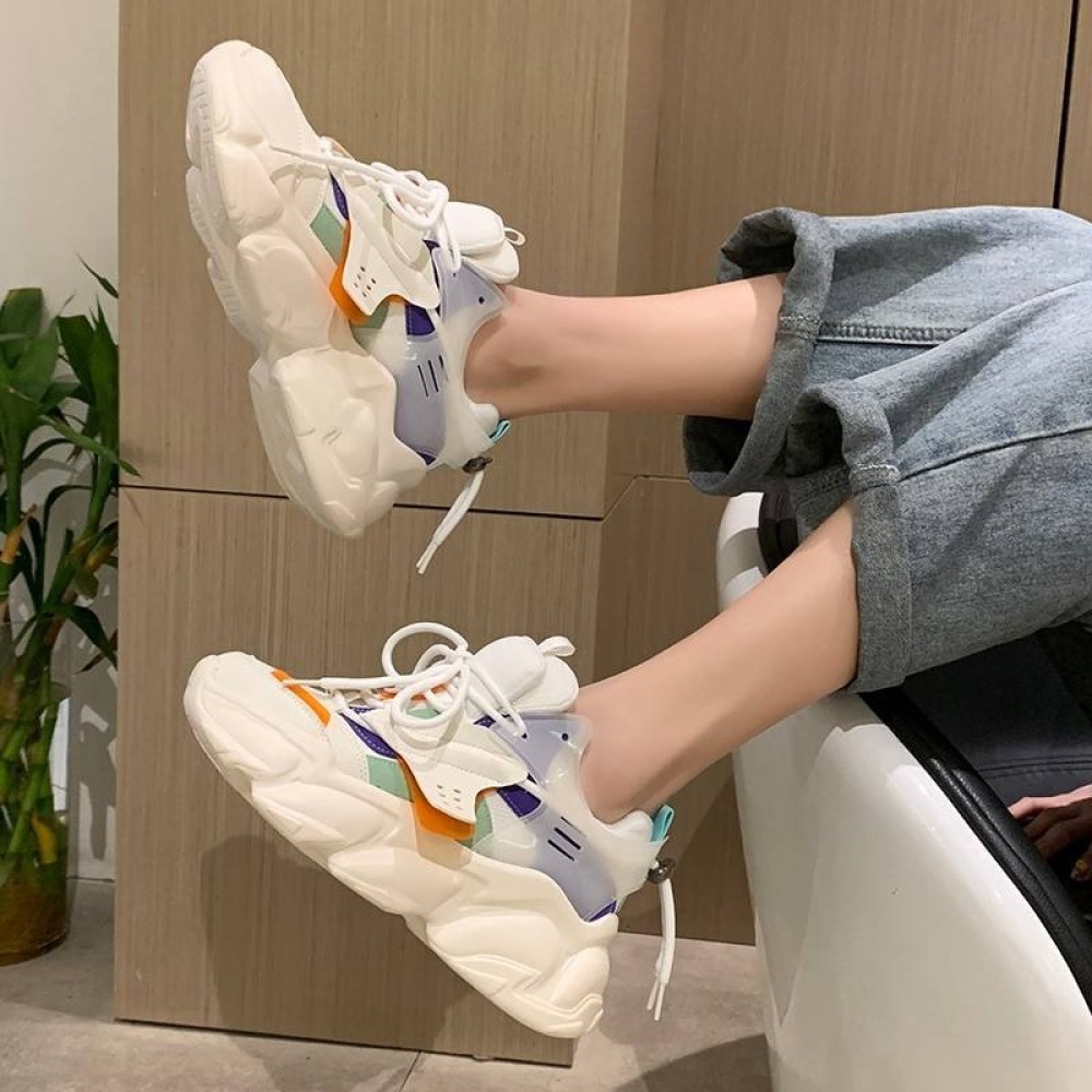 Dropshipping Custom Logo Women's Chunky Sneakers 2022 Spring Women Breathable Vulcanize Woman Female Trainers Platform Shoes