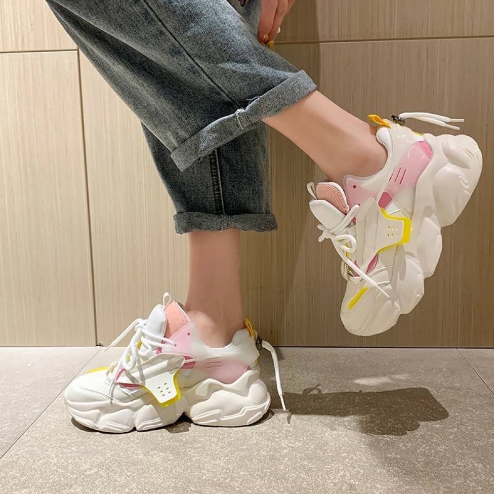 Dropshipping Custom Logo Women's Chunky Sneakers 2022 Spring Women Breathable Vulcanize Woman Female Trainers Platform Shoes