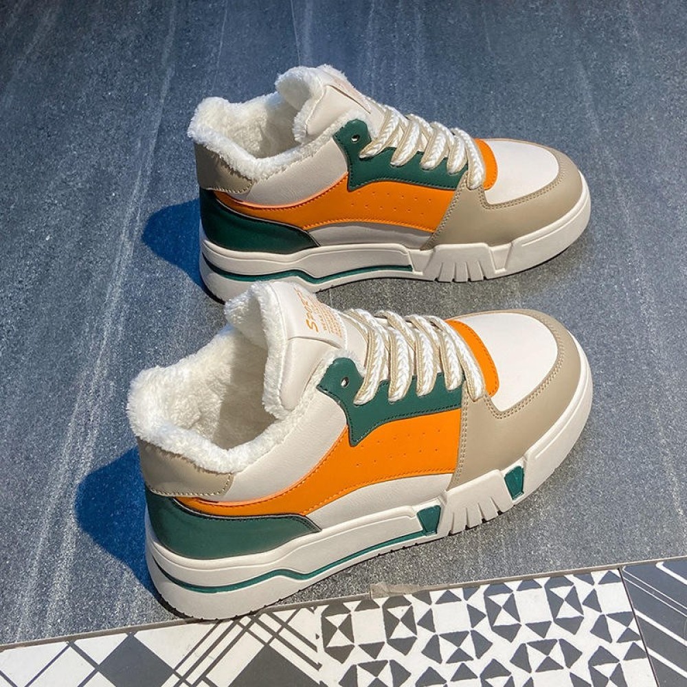 2022 winter new small white shoes women's plush thick soled casual women's shoes Korean version thick cotton shoes women
