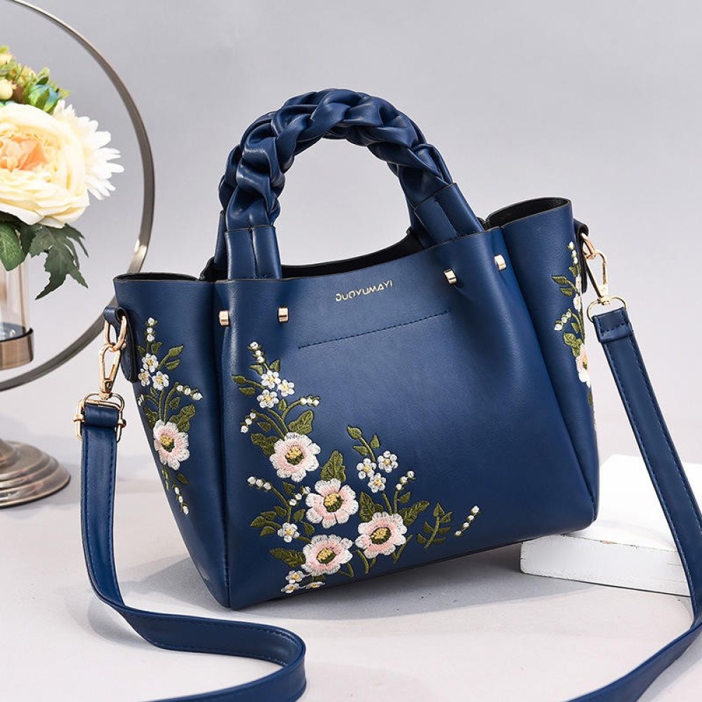 Custom TD1200 New Style Fashion women Shoulder Crossbody Handbag Wtith Embroidery Metal Flowers Decoration Leather Handbag For Women manufacturer