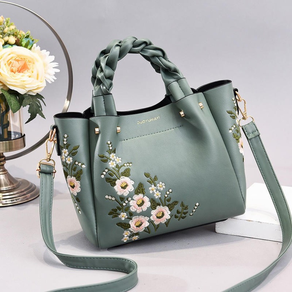 Custom TD1200 New Style Fashion women Shoulder Crossbody Handbag Wtith Embroidery Metal Flowers Decoration Leather Handbag For Women manufacturer