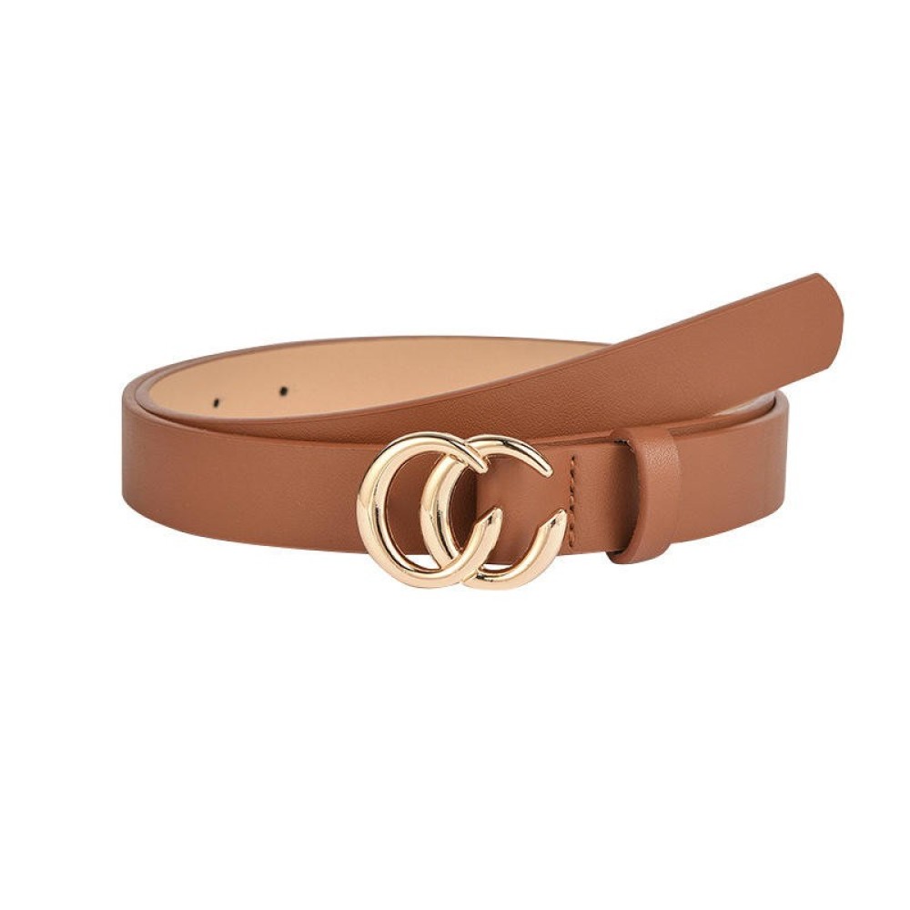 Ladies Belt Suppliers 2023 Fashion Trends Luxury Fashionable Double C Buckles Black Leather Ladies Belts