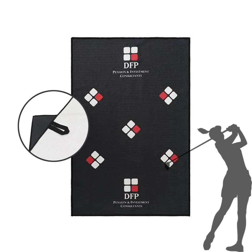 Double Sided Printed Golf Towel Microfiber Waffle Golf Towel With Ring
