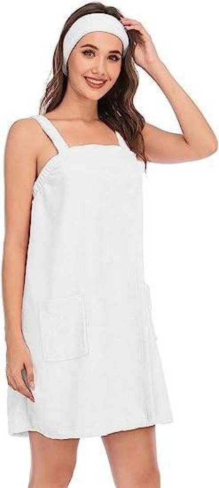 Super soft Shower with Pocket Adjustable Robe Women Bath Wrap Towel